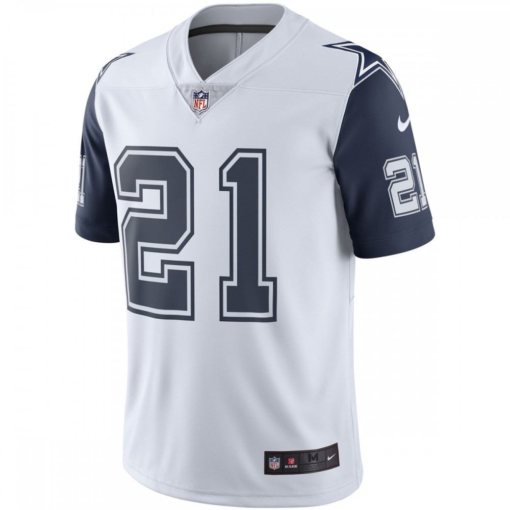 Ezekiel Elliott Nike Dallas Cowboys Color Rush Vapor Limited Jersey - White-GridironStore